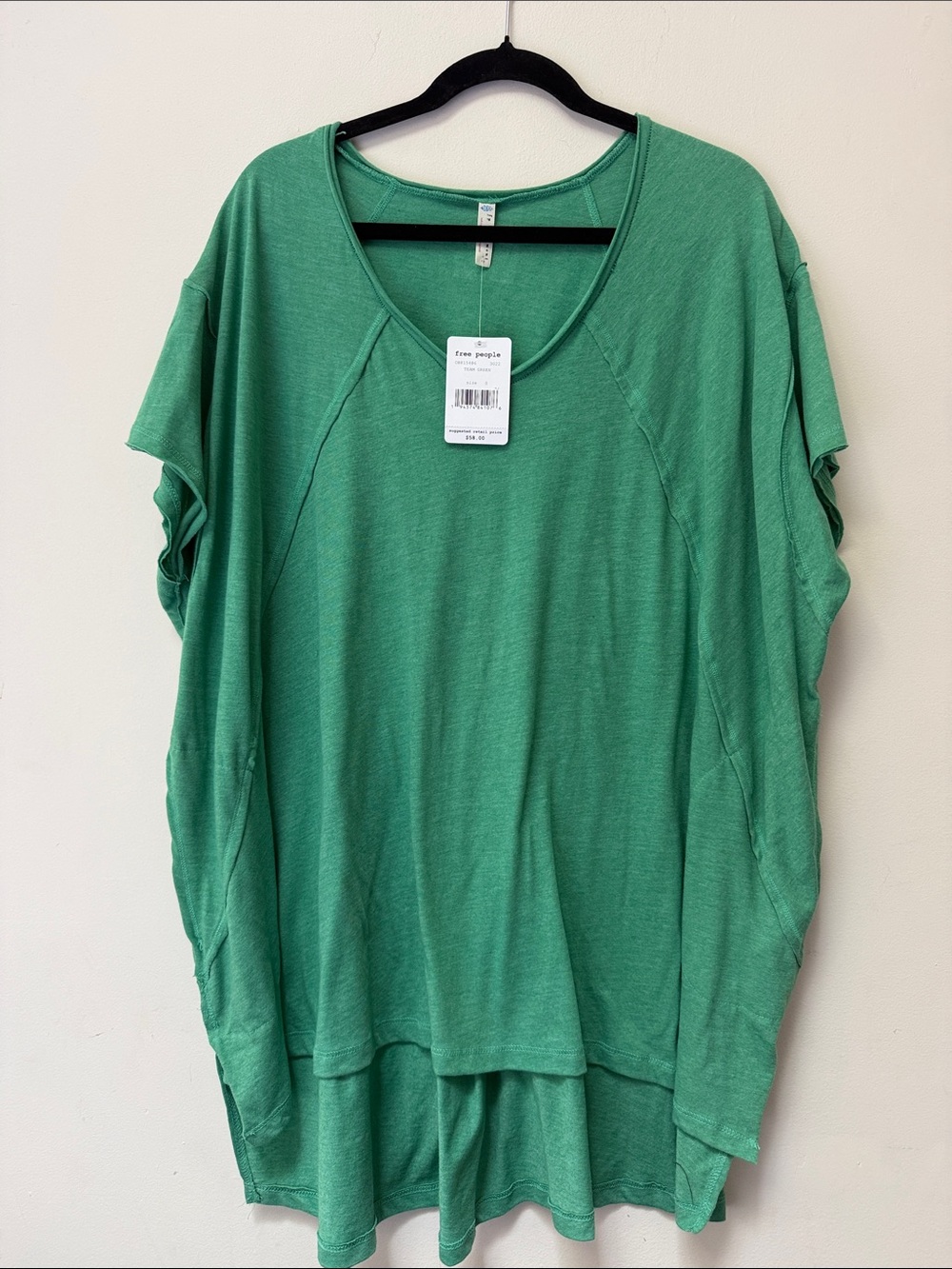 Free People Relaxed Scoop-Neck Tunic — Kelly Green